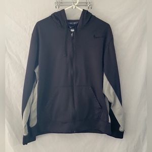 Nike Therma-Fit Black and Gray Full Zip Hoodie Size L